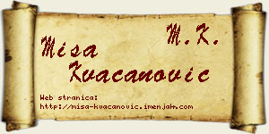 Miša Kvačanović vizit kartica